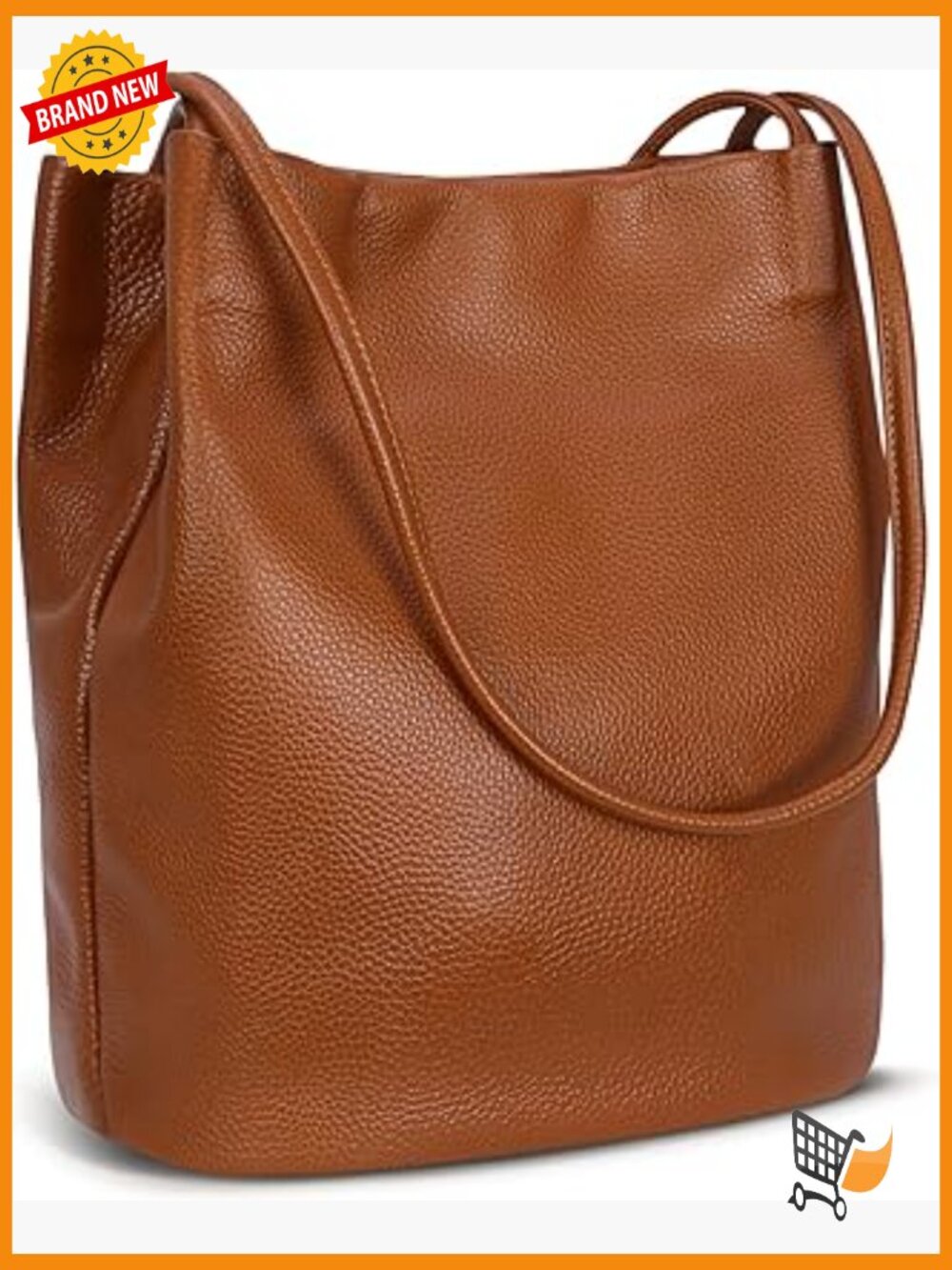 Genuine Leather Hobo Bucket Bag Tote Shoulder Purse Handbag Women